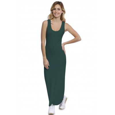 Robe droite longue col rond sans manches en modal MARIE