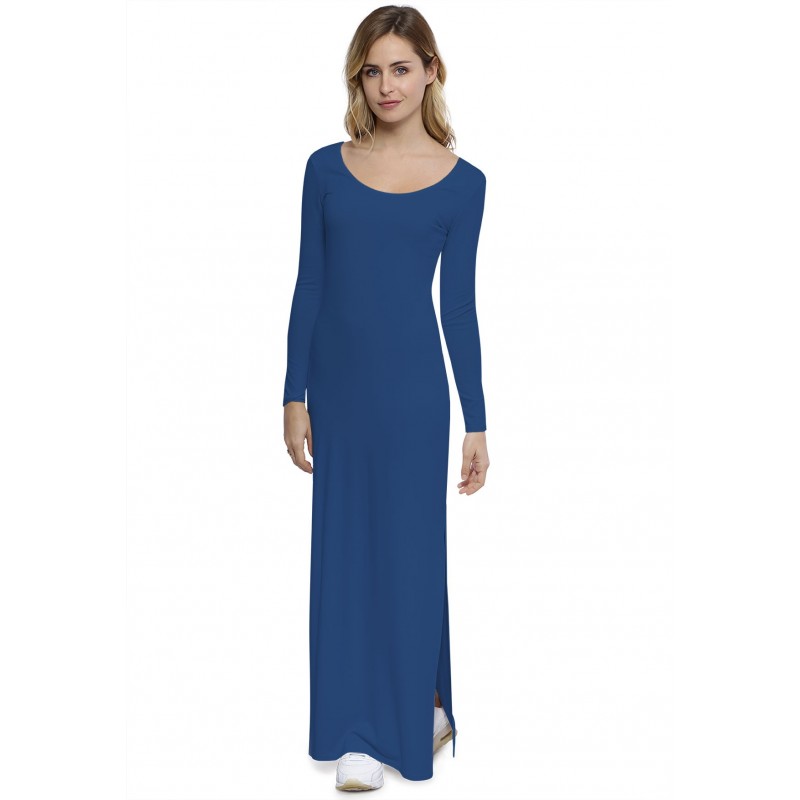 Robe longue col rond manches longues en modal ECLIPSE