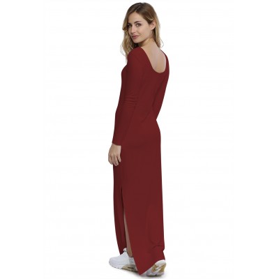 Robe longue col rond manches longues en modal ECLIPSE