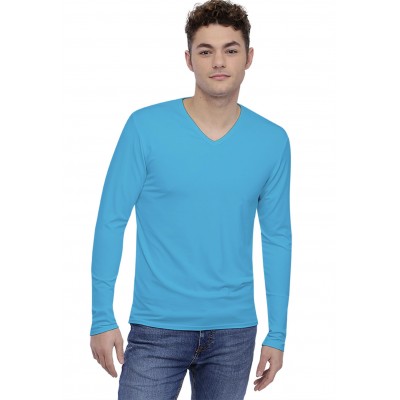 Tee-shirt col V finition colletage manches longues en modal SAMUEL