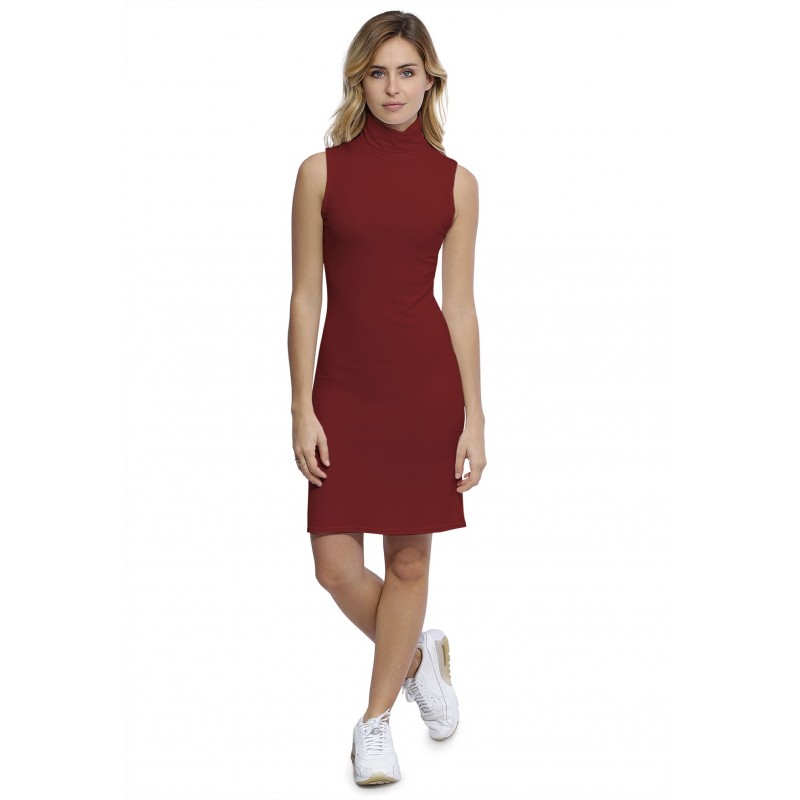 Robe débardeur col roulé en modal CINDY16 Robe débardeur col roulé en modal CINDY16