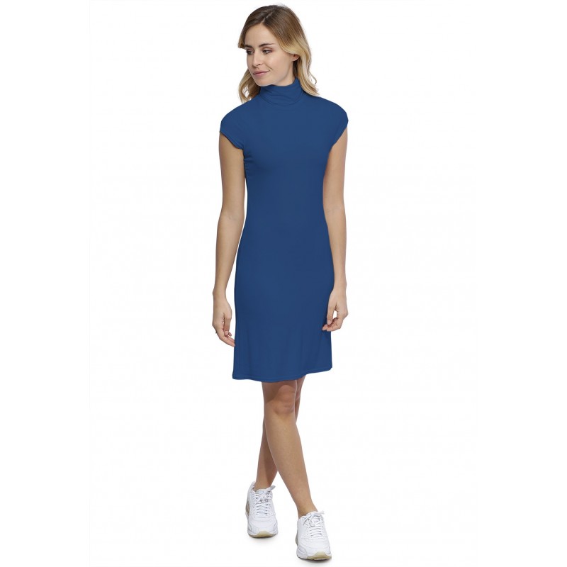 Robe col roulé manches courtes capes en modal CINDY17 Robe col roulé manches courtes capes en modal CINDY17