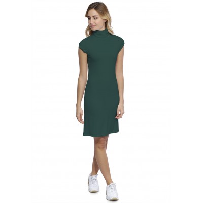 Robe col roulé manches courtes capes en modal CINDY17
