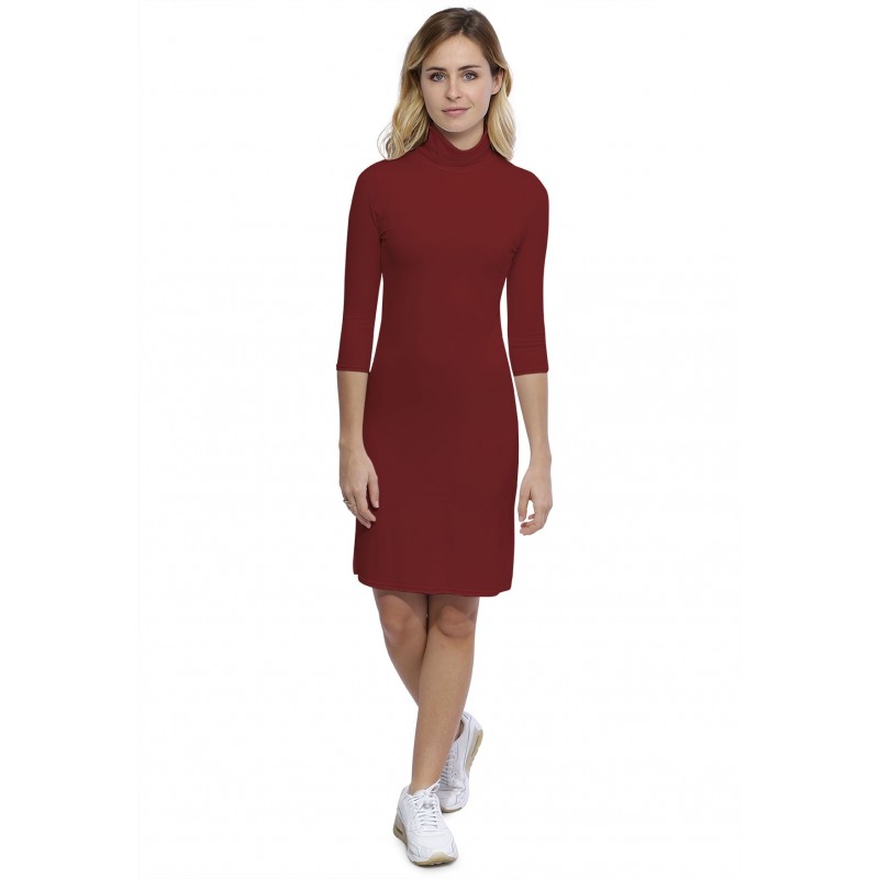 Robe col roulé manches 3-4 en modal CINDY19 Robe col roulé manches 3-4 en modal CINDY19