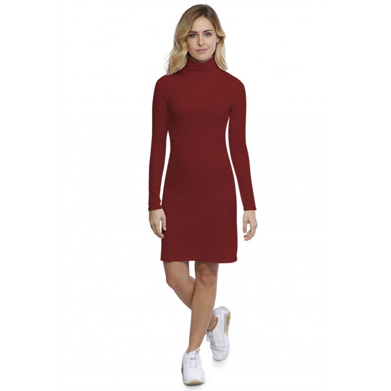 Robe col roulé manches longues en modal CINDY20 Robe col roulé manches longues en modal CINDY20