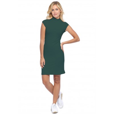Robe col montant manches courtes capes en modal PENNY17