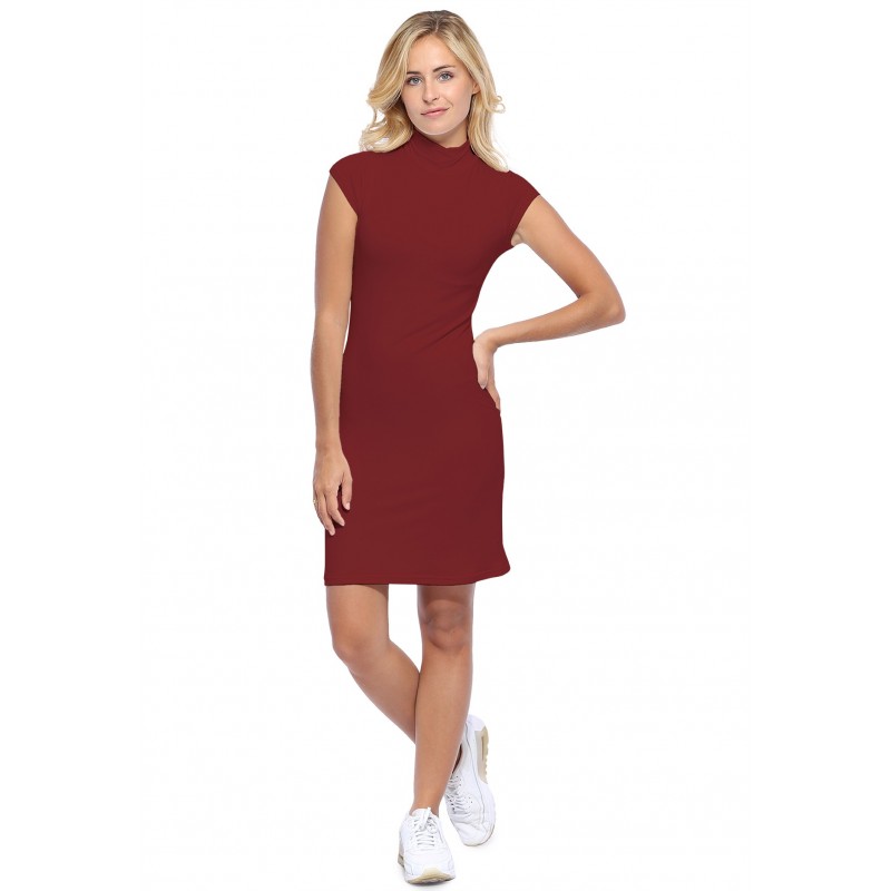 Robe col montant manches courtes capes en modal PENNY17 Robe col montant manches courtes capes en modal PENNY17