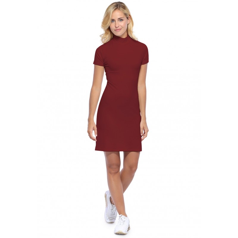 Robe col montant manches courtes en modal PENNY18 Robe col montant manches courtes en modal PENNY18