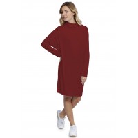 Robe col montant manches longues chauve souris en modal SARI