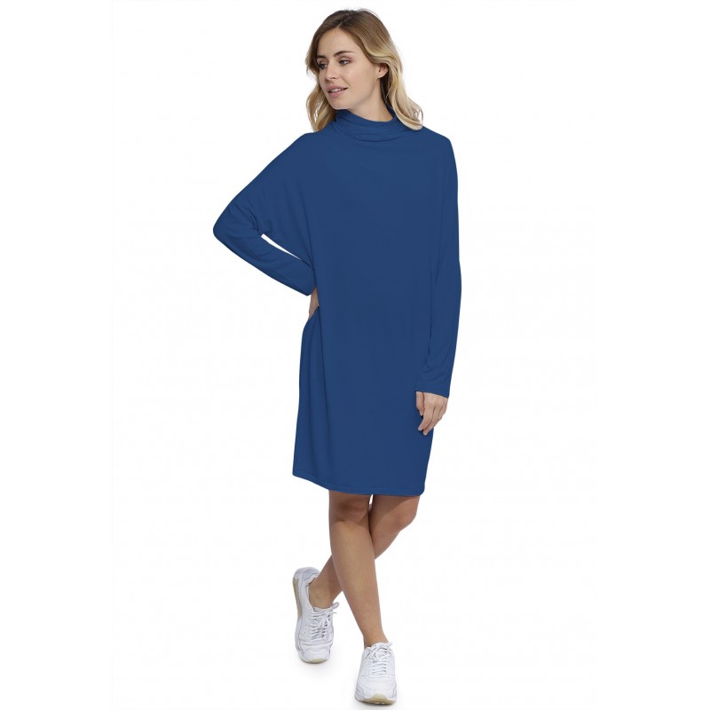 Robe col montant manches longues chauve souris en modal SARI
