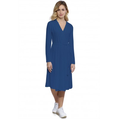 Robe cache-coeur manches longues en modal PEPITA