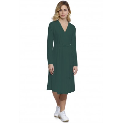 Robe cache-coeur manches longues en modal PEPITA