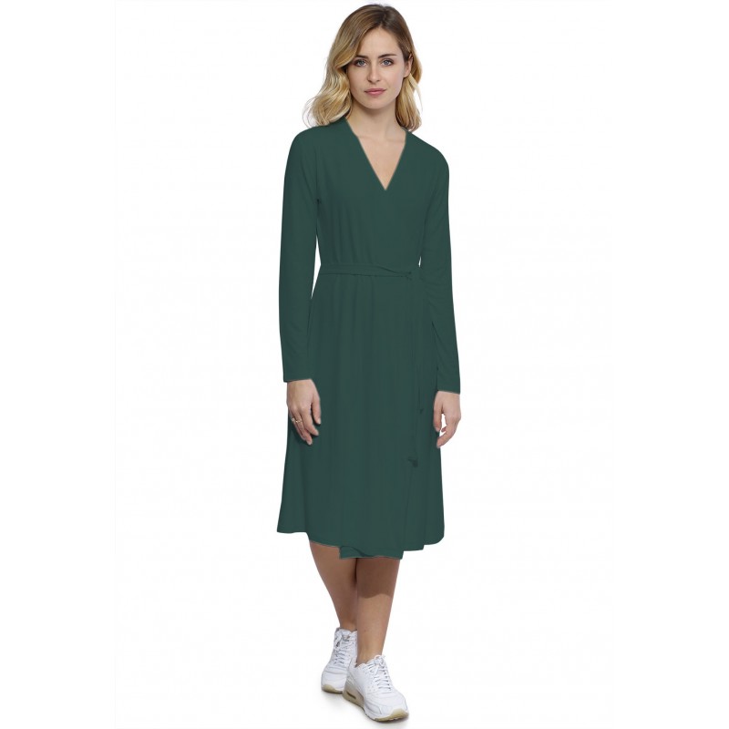 Robe cache-coeur manches longues en modal PEPITA Robe cache-coeur manches longues en modal PEPITA