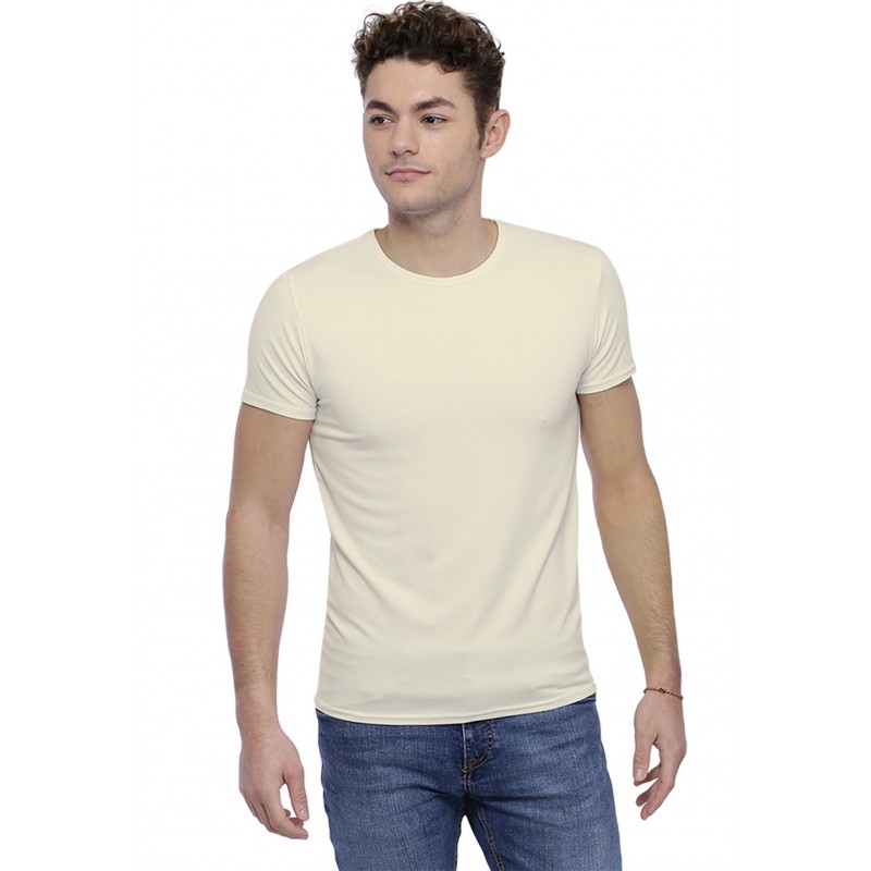T-shirt col rond finition colletage manches courtes en modal THOMAS T-shirt col rond finition colletage manches courtes en modal THOMAS