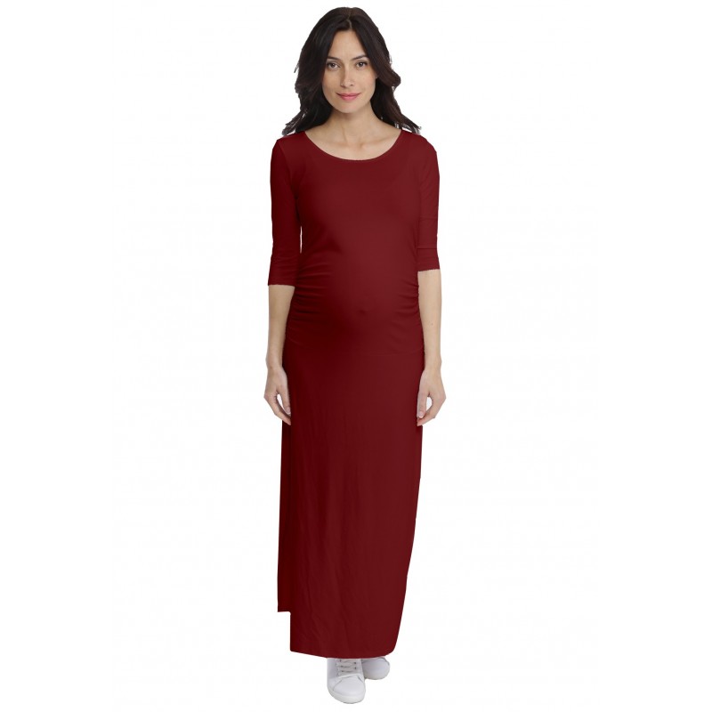Robe longue de grossesse en modal JACINTHE Robe longue de grossesse en modal JACINTHE