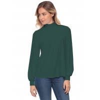 Tee-shirt col montant plissé manches longues SANDY