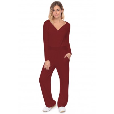Combinaison pantalon, col V à revers MOLLY