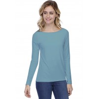 T-shirt coupe droite col bateau doublé devant en modal BINO05
