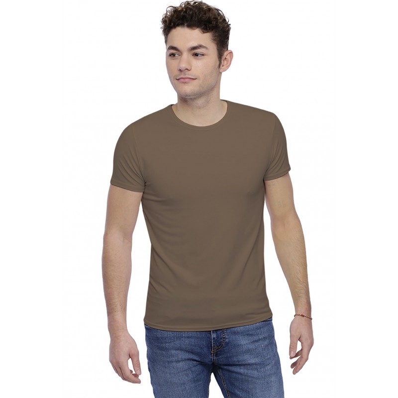 T-shirt col rond finition colletage manches courtes en modal THOMAS T-shirt col rond finition colletage manches courtes en modal THOMAS