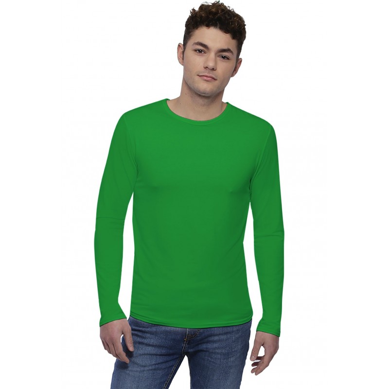 Tee-shirt col rond finition colletage manches longues en modal THOMAS Tee-shirt col rond finition colletage manches longues en modal THOMAS