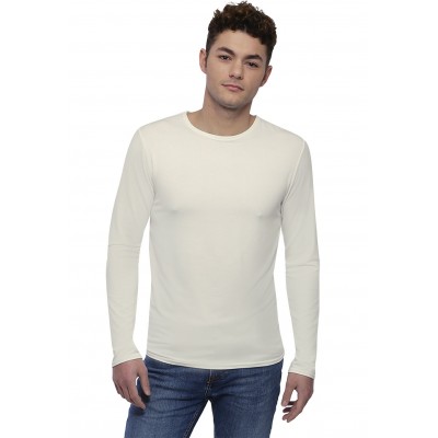 Tee-shirt col rond finition colletage manches longues en modal THOMAS