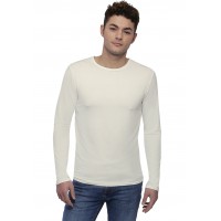 Tee-shirt col rond finition colletage manches longues en modal THOMAS