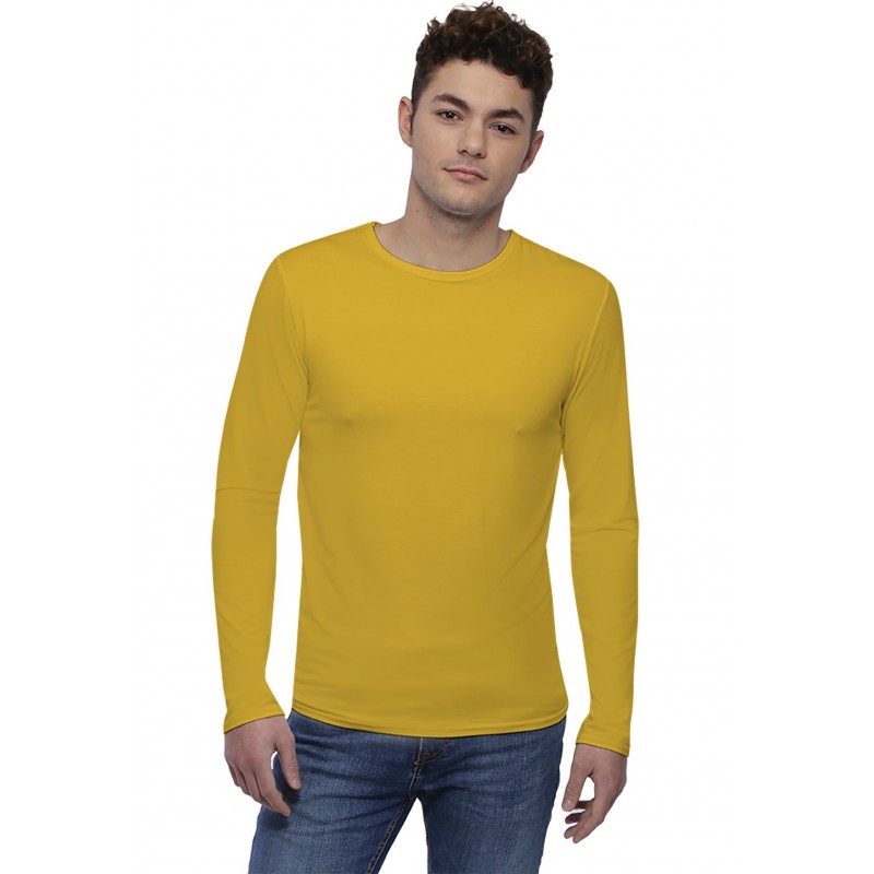 Tee-shirt col rond finition colletage manches longues en modal THOMAS Tee-shirt col rond finition colletage manches longues en modal THOMAS