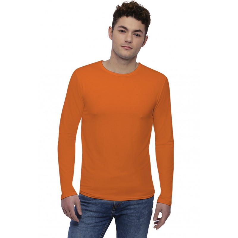 Tee-shirt col rond finition colletage manches longues en modal THOMAS Tee-shirt col rond finition colletage manches longues en modal THOMAS