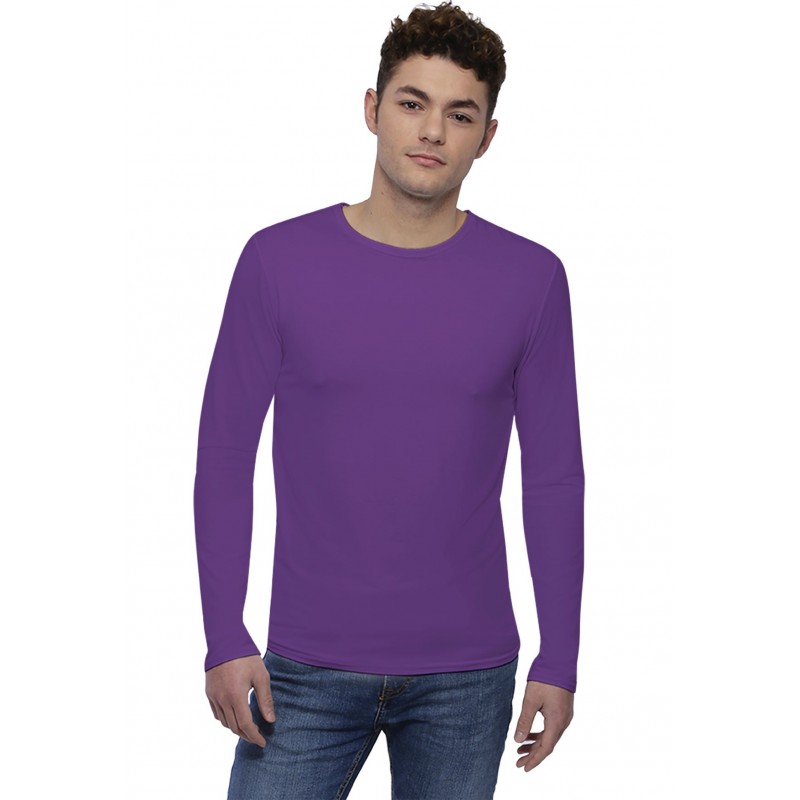 Tee-shirt col rond finition colletage manches longues en modal THOMAS Tee-shirt col rond finition colletage manches longues en modal THOMAS
