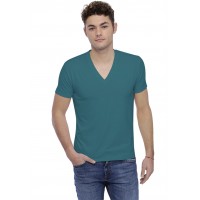 T-shirt col V profond bande rapportée manches courtes en modal JULIEN