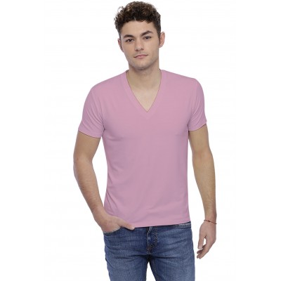 T-shirt col V profond bande rapportée manches courtes en modal JULIEN