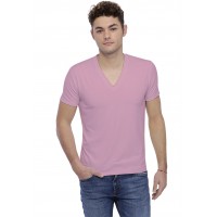 T-shirt col V profond bande rapportée manches courtes en modal JULIEN