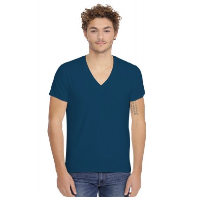 T-shirt col V profond bande rapportée manches courtes en modal JULIEN