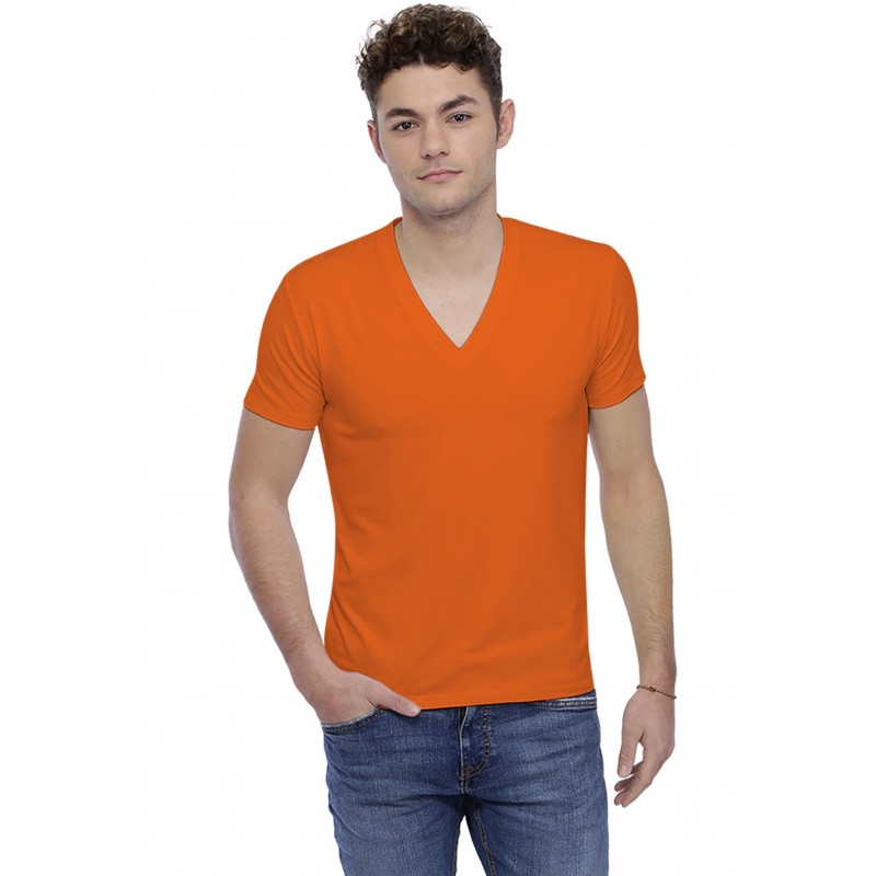 T-shirt col V profond bande rapportée manches courtes en modal JULIEN T-shirt col V profond bande rapportée manches courtes en modal JULIEN