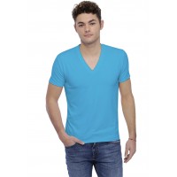 T-shirt col V profond bande rapportée manches courtes en modal JULIEN