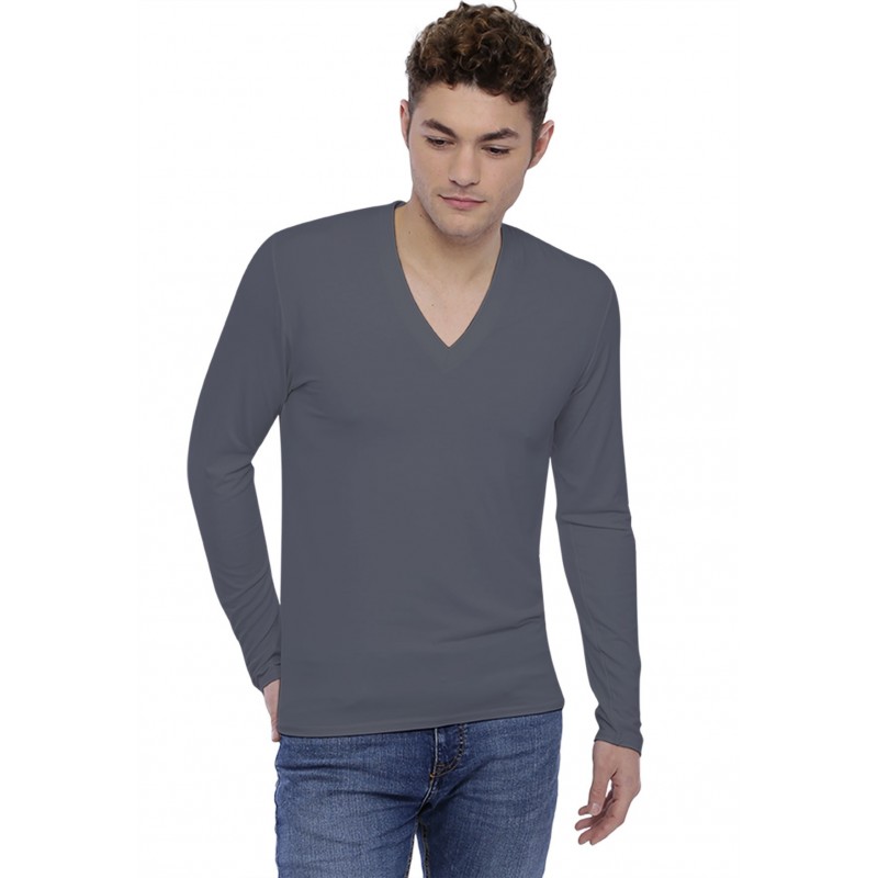 Tee-shirt col V profond manches longues en modal JULIEN Tee-shirt col V profond manches longues en modal JULIEN