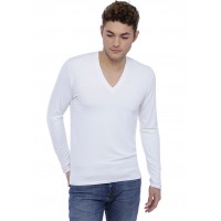 Tee-shirt col V profond manches longues en modal JULIEN