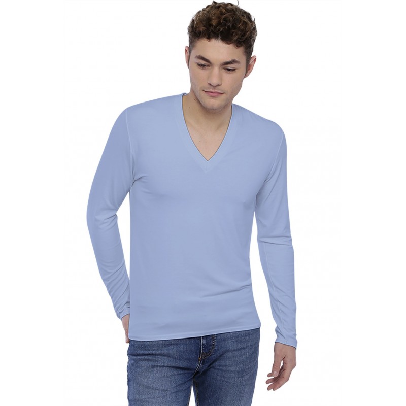 Tee-shirt col V profond manches longues en modal JULIEN Tee-shirt col V profond manches longues en modal JULIEN