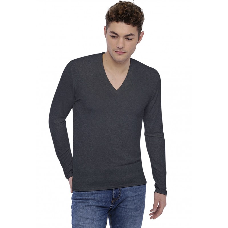 Tee-shirt col V profond manches longues en modal JULIEN Tee-shirt col V profond manches longues en modal JULIEN