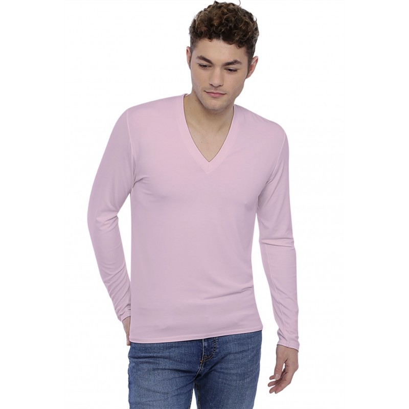 Tee-shirt col V profond manches longues en modal JULIEN Tee-shirt col V profond manches longues en modal JULIEN