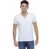 T-shirt col V couture dos apparente manches courtes en modal BEN