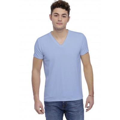 T-shirt col V couture dos apparente manches courtes en modal BEN