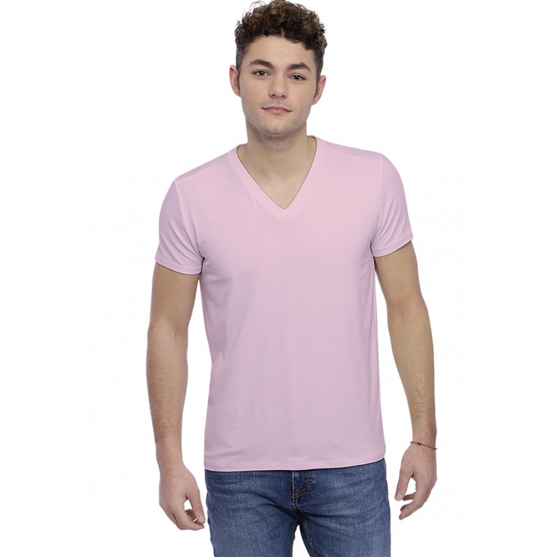 T-shirt col V couture dos apparente manches courtes en modal BEN T-shirt col V couture dos apparente manches courtes en modal BEN