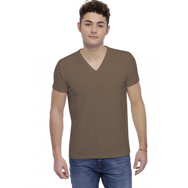 T-shirt col V couture dos apparente manches courtes en modal BEN T-shirt col V couture dos apparente manches courtes en modal BEN