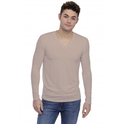 T-shirt col V découpe dans le dos manches longues en modal BEN