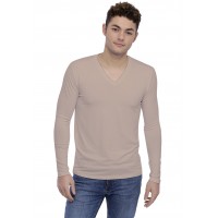 T-shirt col V découpe dans le dos manches longues en modal BEN