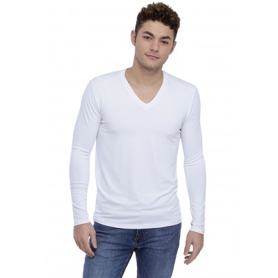 T-shirt col V découpe dans le dos manches longues en modal BEN