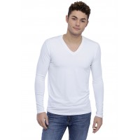T-shirt col V découpe dans le dos manches longues en modal BEN
