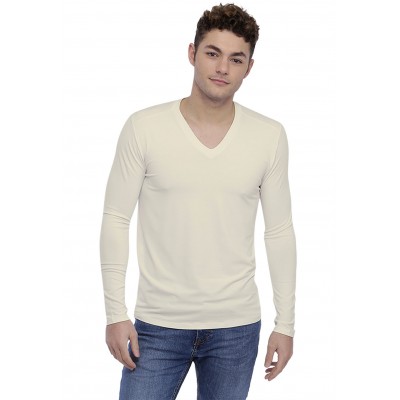 T-shirt col V découpe dans le dos manches longues en modal BEN