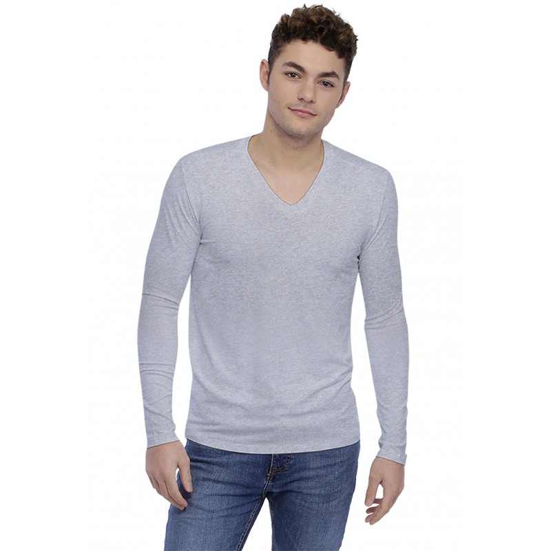 T-shirt col V découpe dans le dos manches longues en modal BEN T-shirt col V découpe dans le dos manches longues en modal BEN